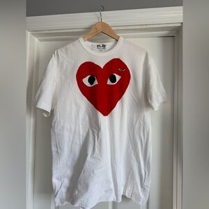 Play Comme des Garcons Play White Shirt with Red Graphic